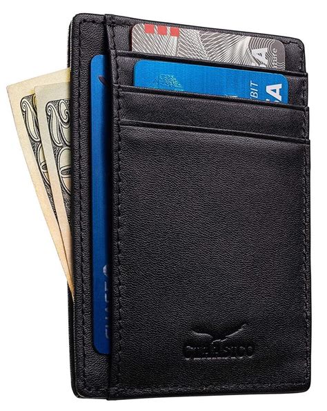 men's slim smart leather rfid card holder wallet|minimalist card holder wallet.